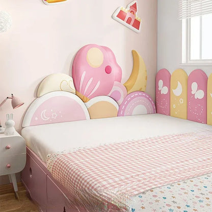 Cartoon Bed Head Board Headboard Kids Room Decor Aesthetic 3D Wall Stickers Anti-collision Wall Panels Home Decoration