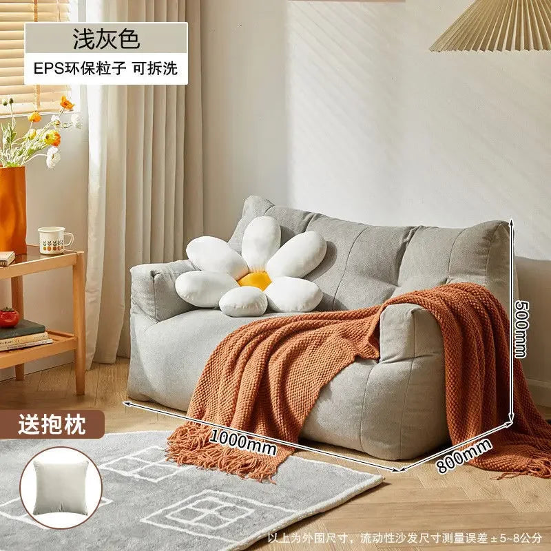 Lazy Sofa Mini Bean Bag Cloth Casual Single Seat Cartoon Bedroom Single Double Balcony Sofa Reading Tatami Household Furniture