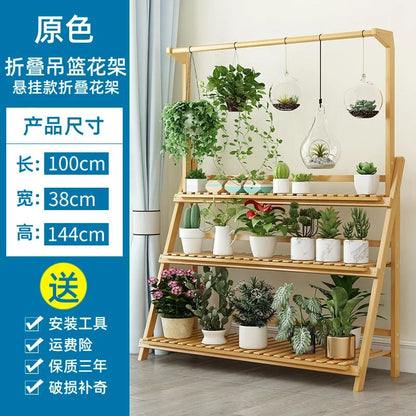 Exquisite Multilayer Hanging Plant Stand Beautiful Thick Flower Rack Folding Design For Home Decor Floor Standing Foldable