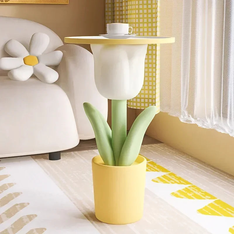 Nordic Style Tulip Shape Storage Side Table Living Room Sofa Side Small Coffee Table Bedroom Bedside Corner Table Home Decor