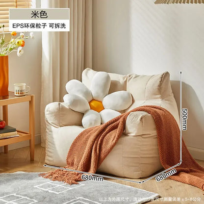 Lazy Sofa Mini Bean Bag Cloth Casual Single Seat Cartoon Bedroom Single Double Balcony Sofa Reading Tatami Household Furniture