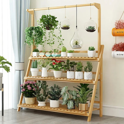 Exquisite Multilayer Hanging Plant Stand Beautiful Thick Flower Rack Folding Design For Home Decor Floor Standing Foldable