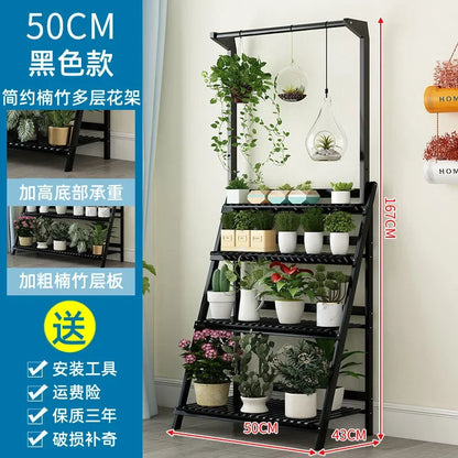 Exquisite Multilayer Hanging Plant Stand Beautiful Thick Flower Rack Folding Design For Home Decor Floor Standing Foldable