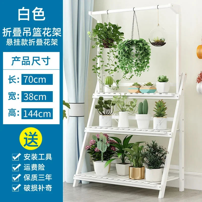 Exquisite Multilayer Hanging Plant Stand Beautiful Thick Flower Rack Folding Design For Home Decor Floor Standing Foldable