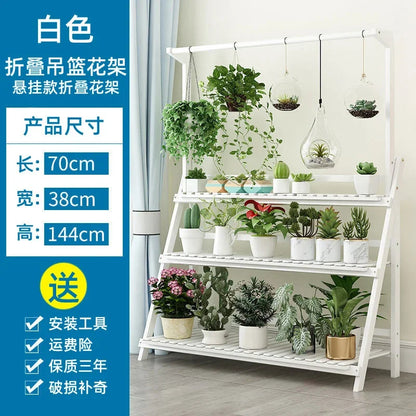 Exquisite Multilayer Hanging Plant Stand Beautiful Thick Flower Rack Folding Design For Home Decor Floor Standing Foldable