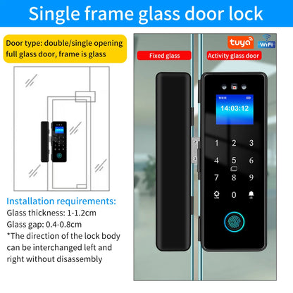 Wifi Electronic Smart Glass Door Lock With Biometric