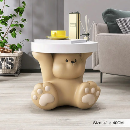 Cream Wind Bear Floor Ornaments Living Room Storage Coffee Table Sofa Side Table Bedroom Bedside Table Home Soft Decorations