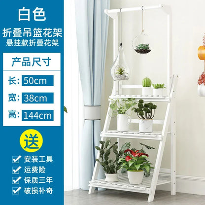 Exquisite Multilayer Hanging Plant Stand Beautiful Thick Flower Rack Folding Design For Home Decor Floor Standing Foldable