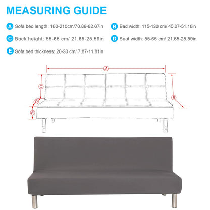 MIFXIN Stretch Futon Cover Armless Sofa Slipcover Elastic Spandex Folding Sofa Bed Couch Cover Printed Washable Furniture Protector for Sofa without Armrest (Orange Geometry)