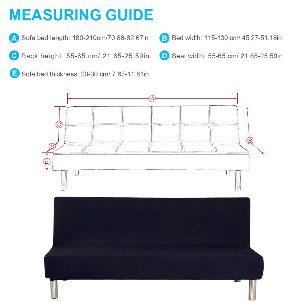 MIFXIN Stretch Futon Cover Armless Sofa Slipcover Elastic Spandex Folding Sofa Bed Couch Cover Printed Washable Furniture Protector for Sofa without Armrest (Orange Geometry)