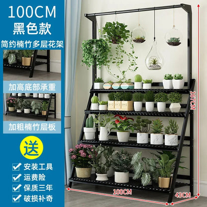 Exquisite Multilayer Hanging Plant Stand Beautiful Thick Flower Rack Folding Design For Home Decor Floor Standing Foldable