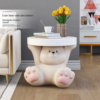 Cream Wind Bear Floor Ornaments Living Room Storage Coffee Table Sofa Side Table Bedroom Bedside Table Home Soft Decorations