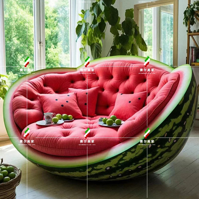 Online celebrity fruit watermelon orange sofa chair lazy tatami single double bedroom living room balcony creative personality c