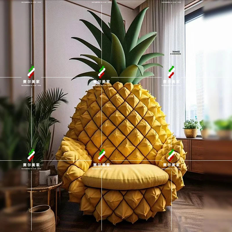 Online celebrity fruit watermelon orange sofa chair lazy tatami single double bedroom living room balcony creative personality c