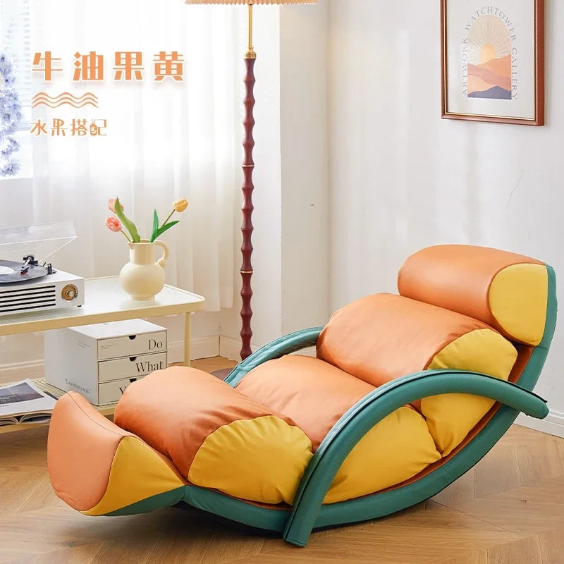 Fruit Recliner Chair Lazy Couch Bedroom Rocking Chair Can Lie and Sleep Caterpillar Sofa Balcony Chaise Lounge Chair 디자인의자