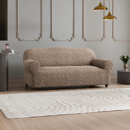 PAULATO BY GA.I.CO Sofa & Loveseat Slipcover - Stretch Couch Cover - Cushion Love seat & Sofa Cover - Soft Polyester Fabric Slip Cover - Washable Protector - Jacquard 3D Collection - Beige Artistico