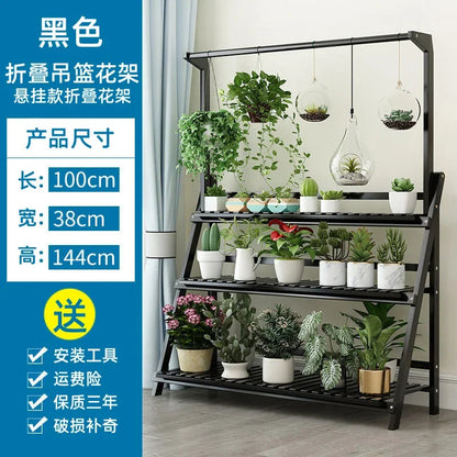 Exquisite Multilayer Hanging Plant Stand Beautiful Thick Flower Rack Folding Design For Home Decor Floor Standing Foldable