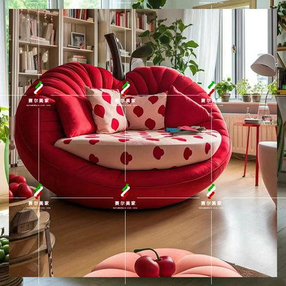 Online celebrity fruit watermelon orange sofa chair lazy tatami single double bedroom living room balcony creative personality c