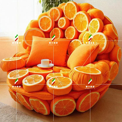 Online celebrity fruit watermelon orange sofa chair lazy tatami single double bedroom living room balcony creative personality c