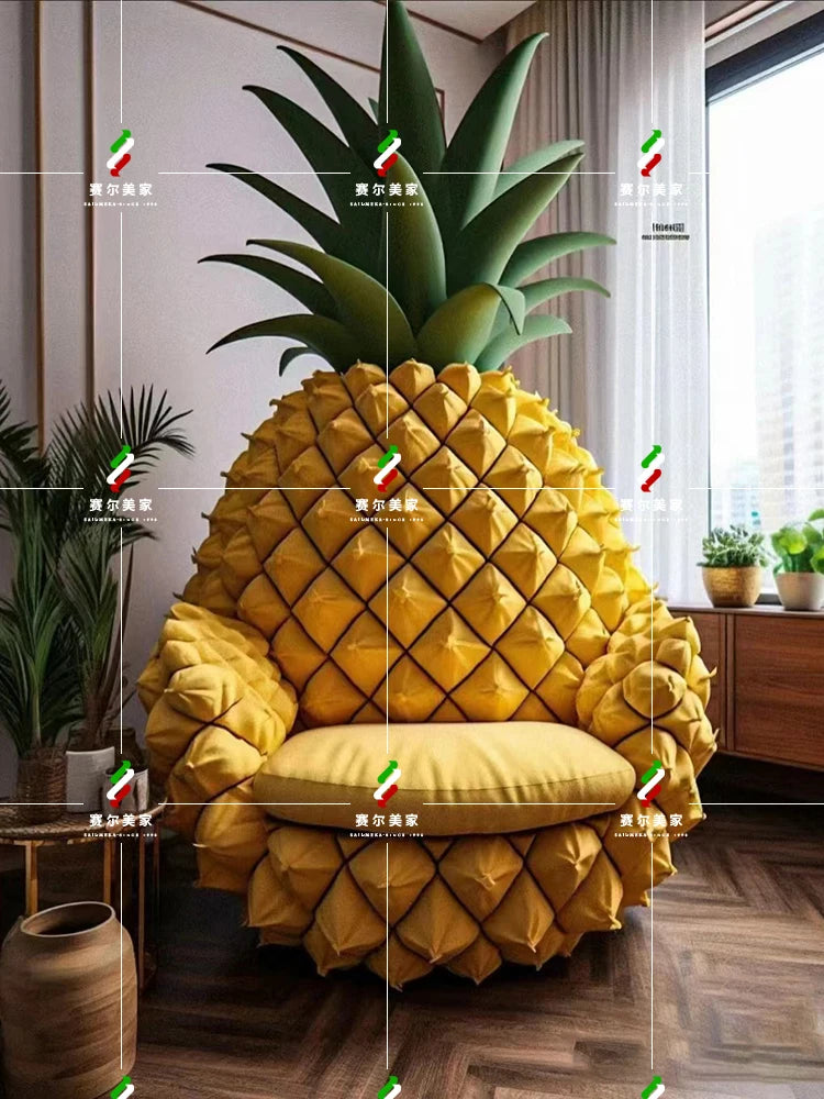 Online celebrity fruit watermelon orange sofa chair lazy tatami single double bedroom living room balcony creative personality c