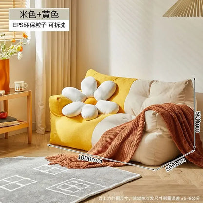 Lazy Sofa Mini Bean Bag Cloth Casual Single Seat Cartoon Bedroom Single Double Balcony Sofa Reading Tatami Household Furniture