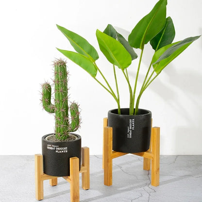 Four-legged Wood Flower Pot Holder Plant and Succulent Flower Pot Base Display Stand Home Garden Patio Decoration Shelf Furnitur