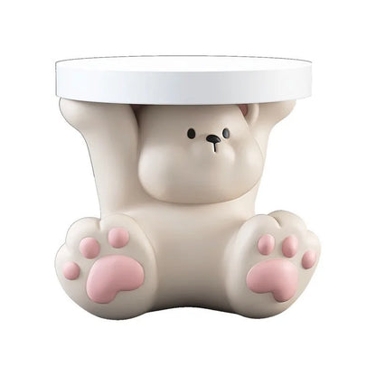 Cream Wind Bear Floor Ornaments Living Room Storage Coffee Table Sofa Side Table Bedroom Bedside Table Home Soft Decorations