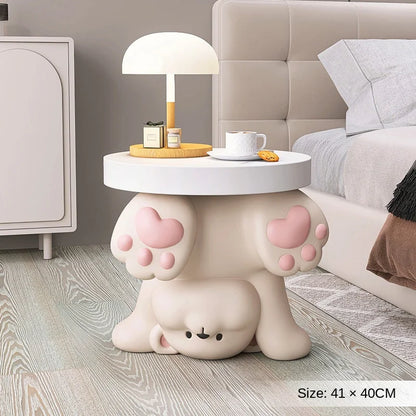 Cream Wind Bear Floor Ornaments Living Room Storage Coffee Table Sofa Side Table Bedroom Bedside Table Home Soft Decorations