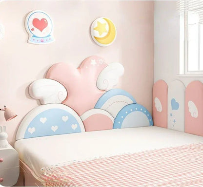 Cartoon Bed Head Board Headboard Kids Room Decor Aesthetic 3D Wall Stickers Anti-collision Wall Panels Home Decoration