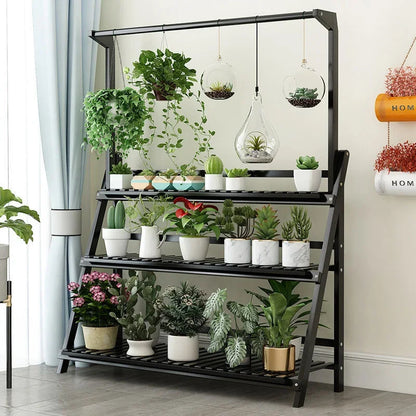 Exquisite Multilayer Hanging Plant Stand Beautiful Thick Flower Rack Folding Design For Home Decor Floor Standing Foldable