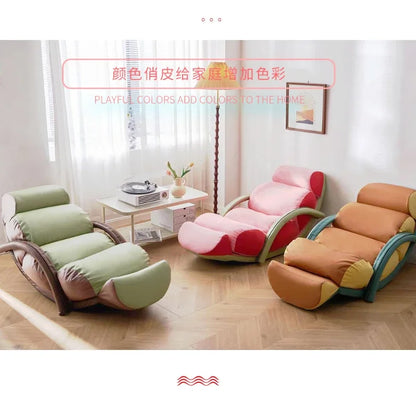 Fruit Recliner Chair Lazy Couch Bedroom Rocking Chair Can Lie and Sleep Caterpillar Sofa Balcony Chaise Lounge Chair 디자인의자