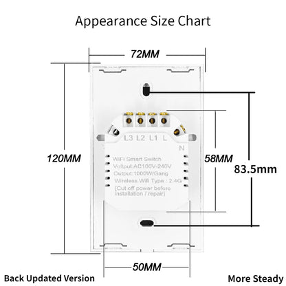 WiFi Smart Wall LED Light Switches Sensor