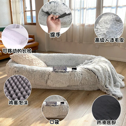 Dog Lazy Pillows Bean Bag Storage Washable Huge Hairy Comfy Sleeper Fluffy Sofa Puffs Filling Floor Canape Salon Furniture Home