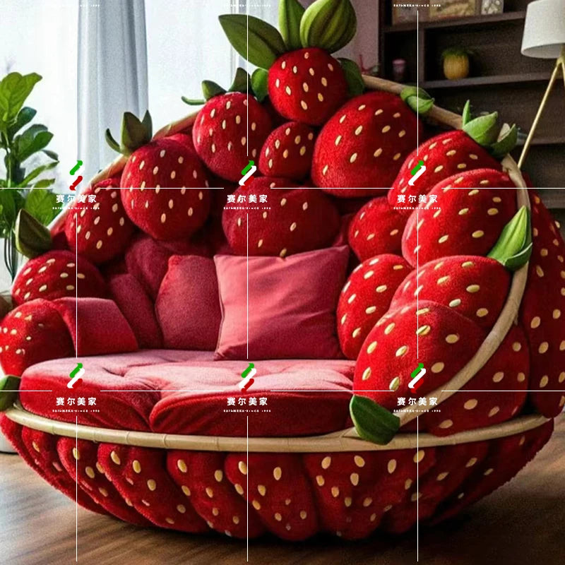 Online celebrity fruit watermelon orange sofa chair lazy tatami single double bedroom living room balcony creative personality c