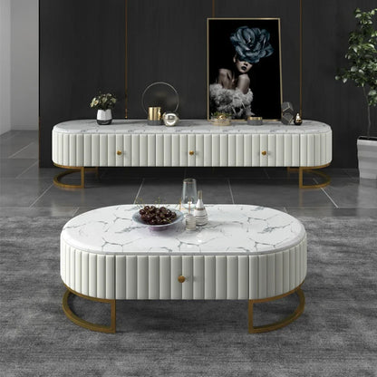 Modern Luxury Coffee Table Nordic Living Room Marble Kawowy Industrial Coffee Table Aesthetic Storage Stolik Decoration Home