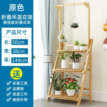 Exquisite Multilayer Hanging Plant Stand Beautiful Thick Flower Rack Folding Design For Home Decor Floor Standing Foldable