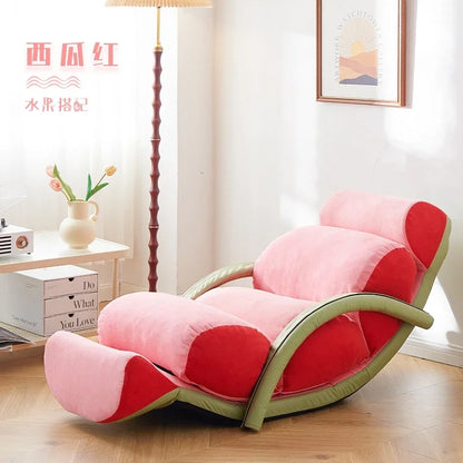 Fruit Recliner Chair Lazy Couch Bedroom Rocking Chair Can Lie and Sleep Caterpillar Sofa Balcony Chaise Lounge Chair 디자인의자