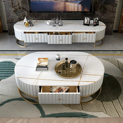 Modern Luxury Coffee Table Nordic Living Room Marble Kawowy Industrial Coffee Table Aesthetic Storage Stolik Decoration Home