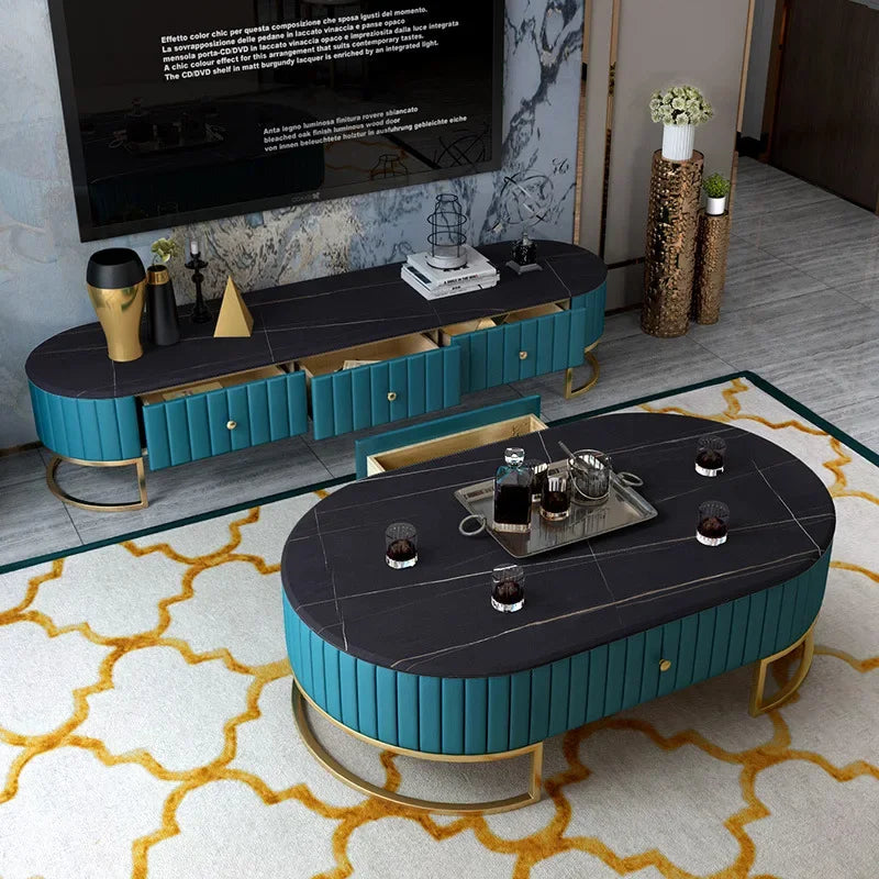 Modern Luxury Coffee Table Nordic Living Room Marble Kawowy Industrial Coffee Table Aesthetic Storage Stolik Decoration Home